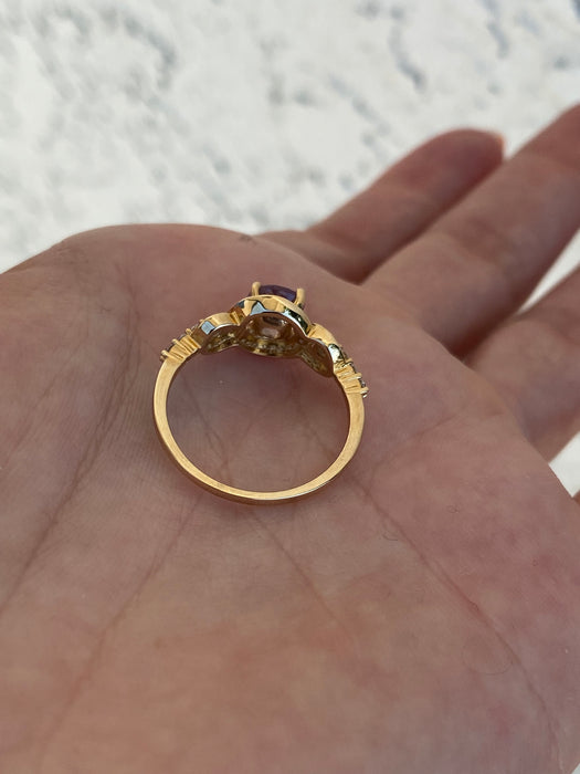 14k whimsical tanzanite diamond ring size 6.5