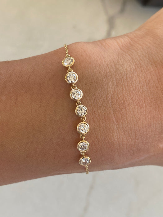 14K 1.1 TCW Round Lab Diamond Bracelet