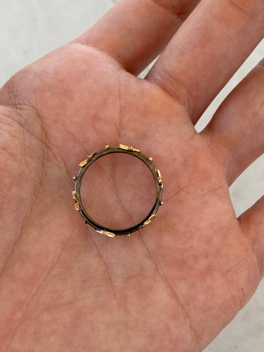14K Black Rhodium Diamond Star Eternity Ring