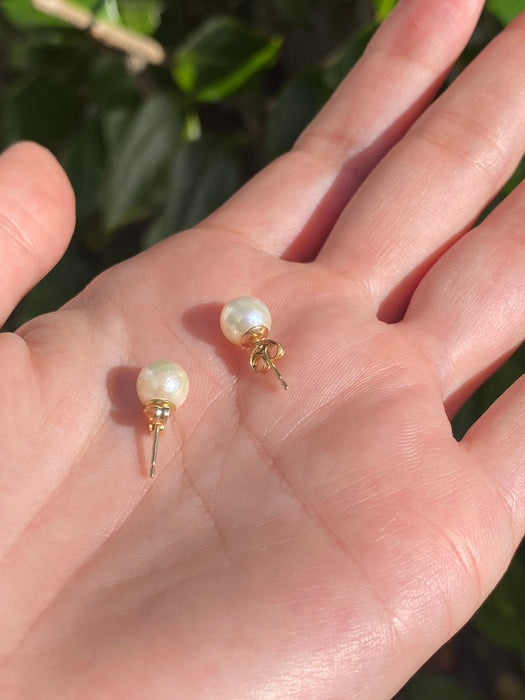 14k pearl stud earrings