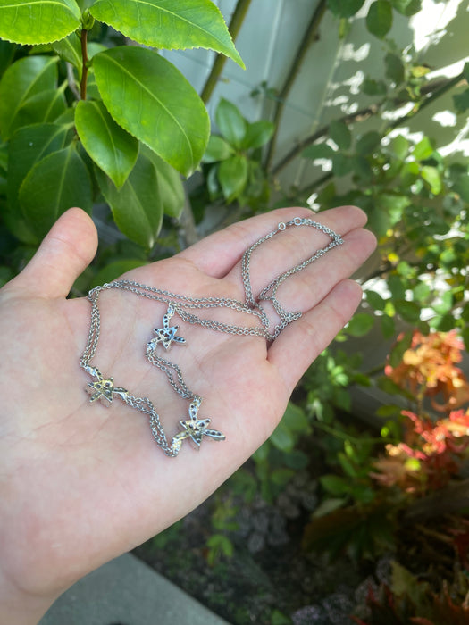 18k white gold 1 carat diamond necklace 16.25”