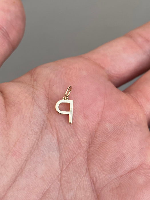 14k diamond initial letter P pendant