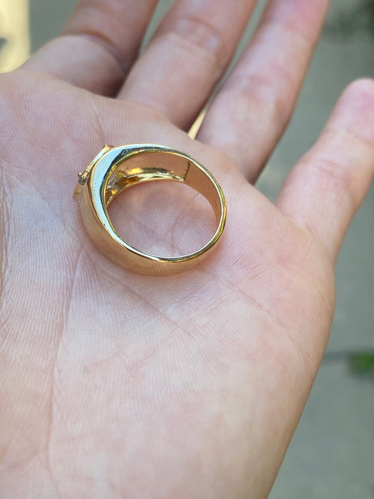 Blossom- 14k lab 2 carat oval east to west diamond ring size 7