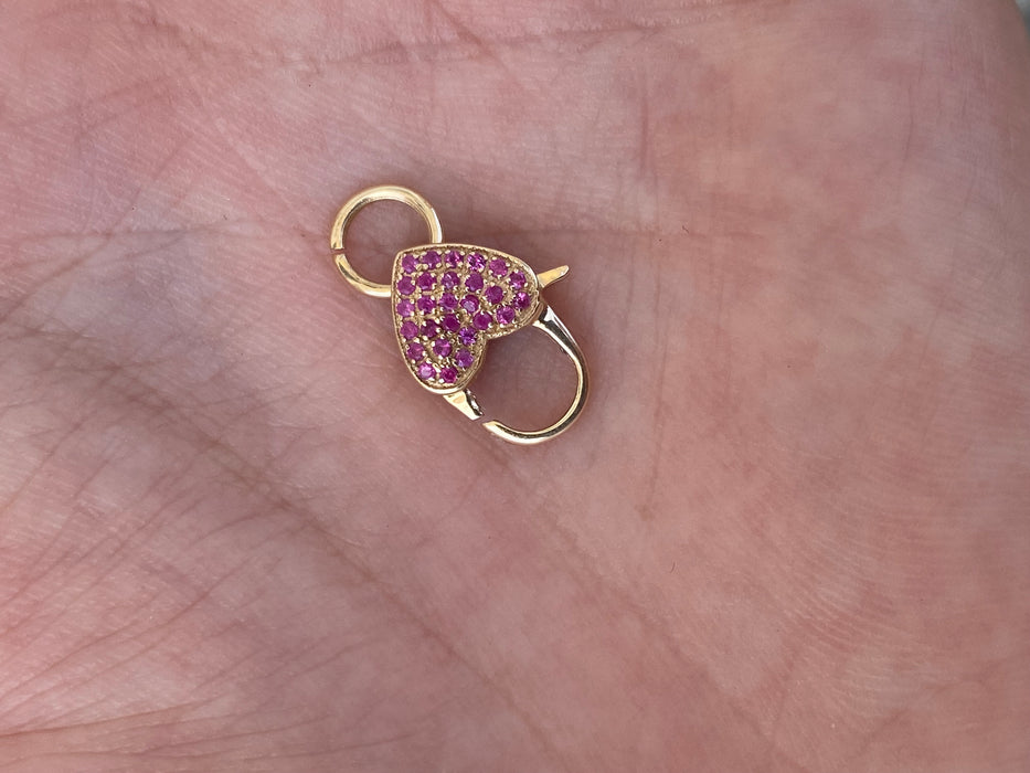 14K Gold Gemstone Clasps & Connectors – Diamond, Ruby, Sapphire, Emerald Carabiners & Heart Links