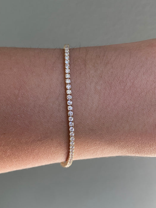 14K 2 Carat Lab Diamond Tennis Bracelet
