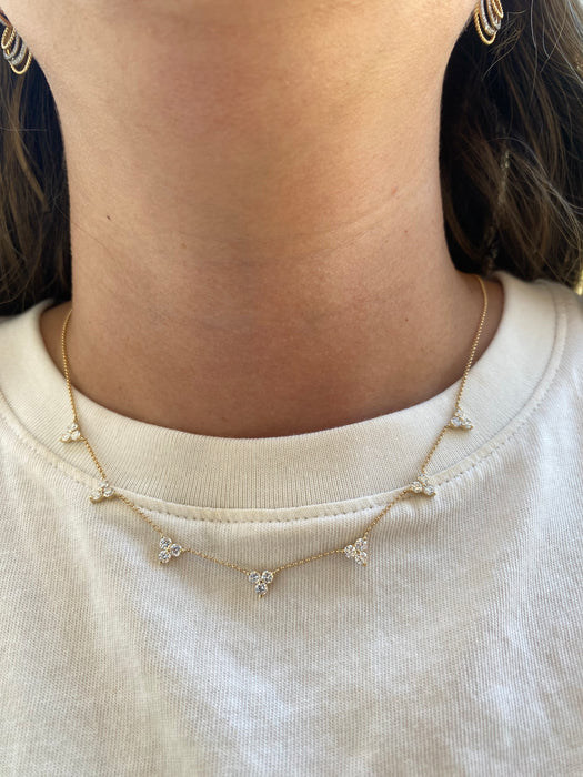 14K Gold 1.6 Carat Lab-Grown Diamond Station Necklace