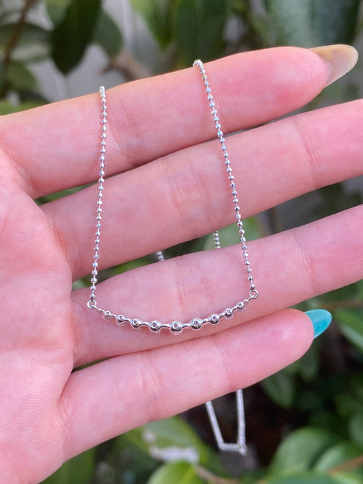 Platinum 850 diamond bead necklace