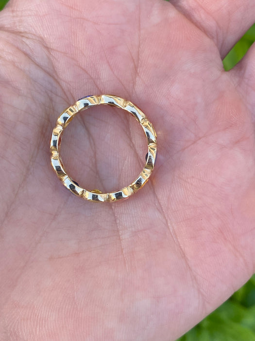 14K Gold 3.8 Carat Sapphire Eternity Ring