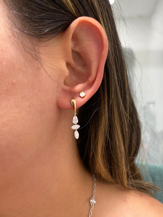 14K Floating Lab Diamond Pear & Marquise Drop Earrings