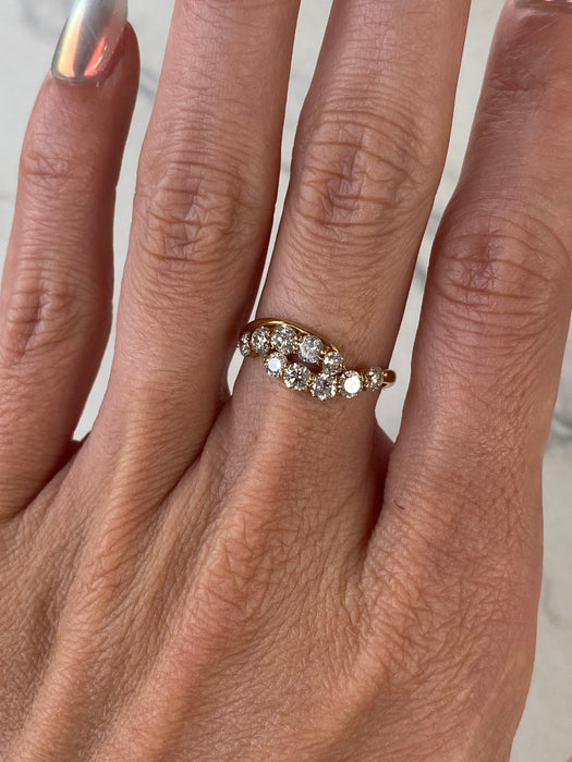 Vintage 18K Natural Diamond Swirl Ring – 1.00 TCW