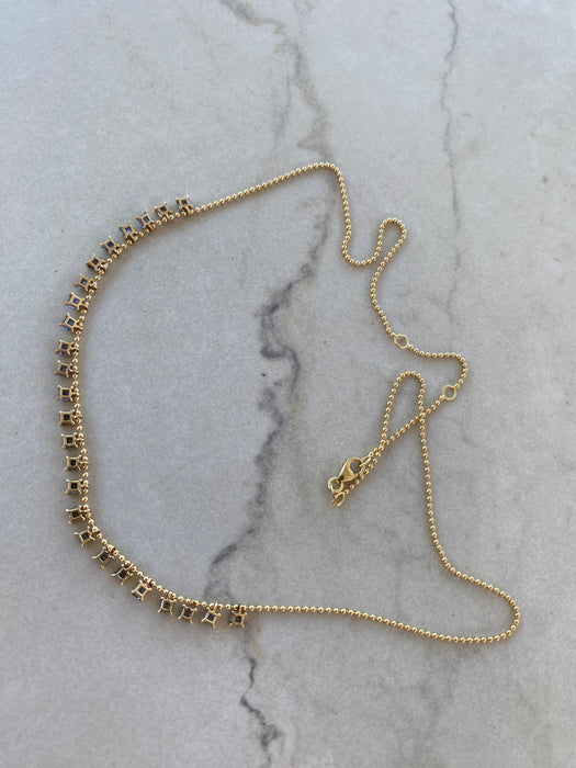14K Gold Ombré Blue Sapphire Dangle Bead Necklace – 5.00 TCW