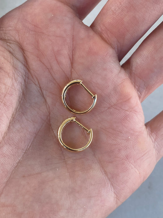 14K Diamond Starburst Mini Huggie Earrings