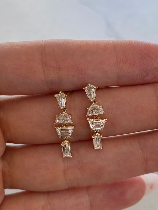 14K Lab Diamond Articulated Drop Earrings – 2.40 CTW