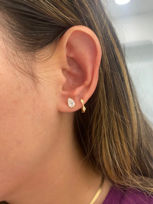 14K Pear Lab Diamond Stud Earrings – 1.3 CTW