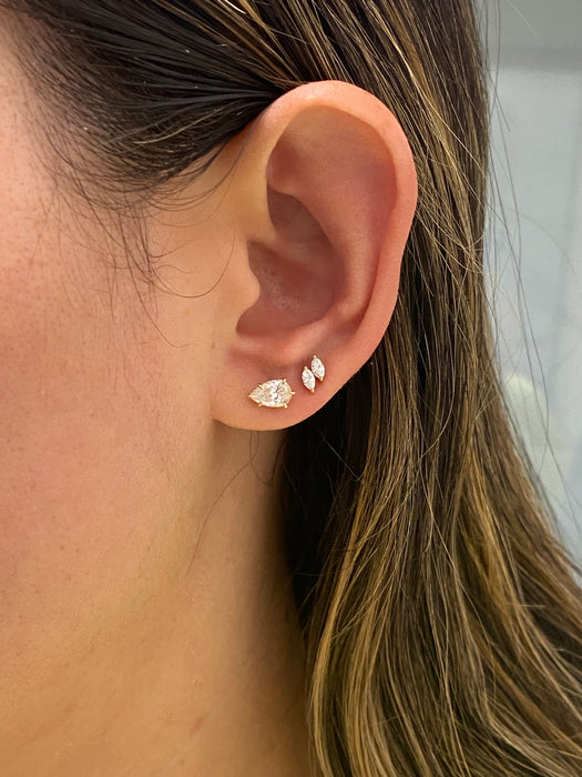 14K Pear Lab Diamond Stud Earrings – 1.3 CTW