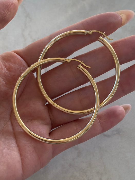 14K Gold Hoop Earrings- 1.95”