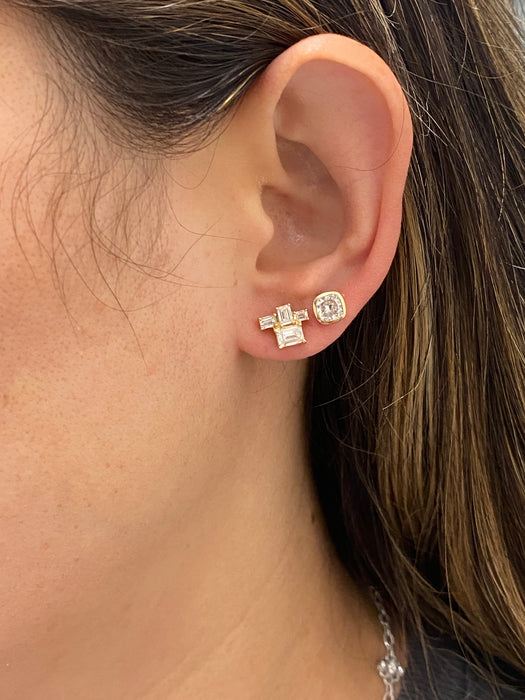 14K Gold Cushion Cut Lab Diamond Stud Earrings – 1.3 CTW