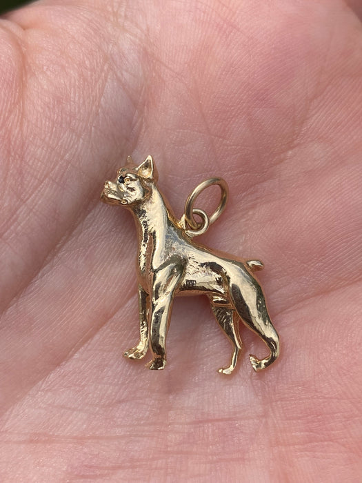 14k Doberman dog charm