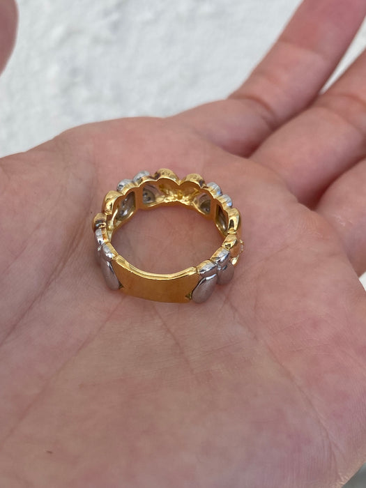 Vintage 18K & Platinum 900 Diamond Butterfly Ring (Size 7)