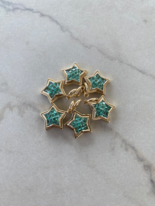 The WISH MINI: 14K Gold Invisible Set Emerald Star Pendant