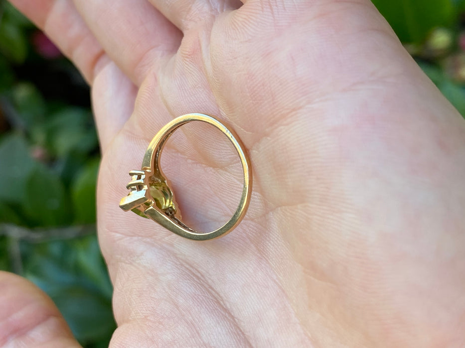 14k peridot diamond ring size 7