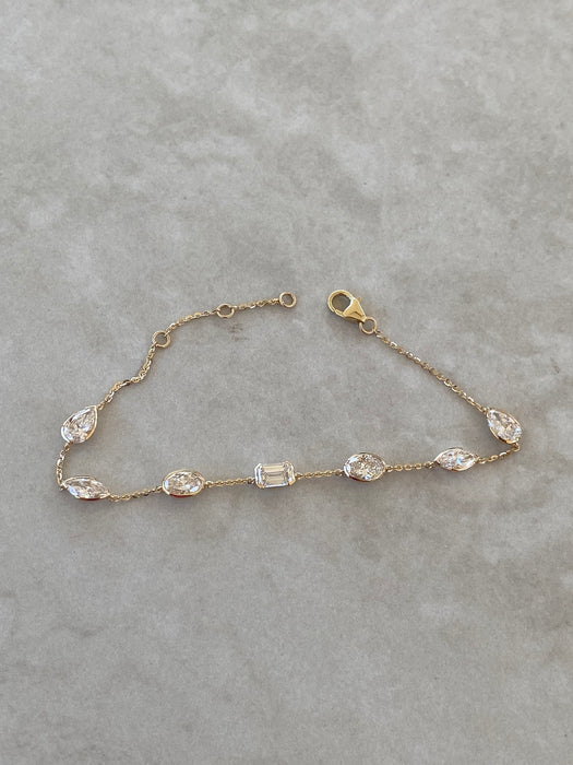 14K 3.5 TCW Lab Diamond Seven-Stone Bracelet