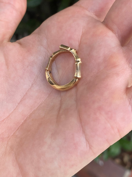 14k open bamboo ring size 5.5