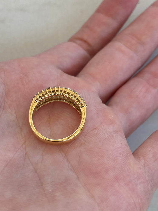 Vintage 18K Gold Baguette & Diamond Ring