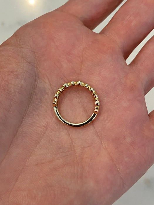 14K Bezel Set Pear Lab Diamond Half Eternity Pinky Ring