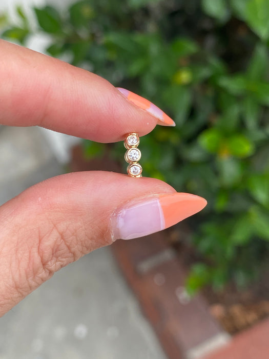 14k bezel set diamond oval charm spacer rondelle