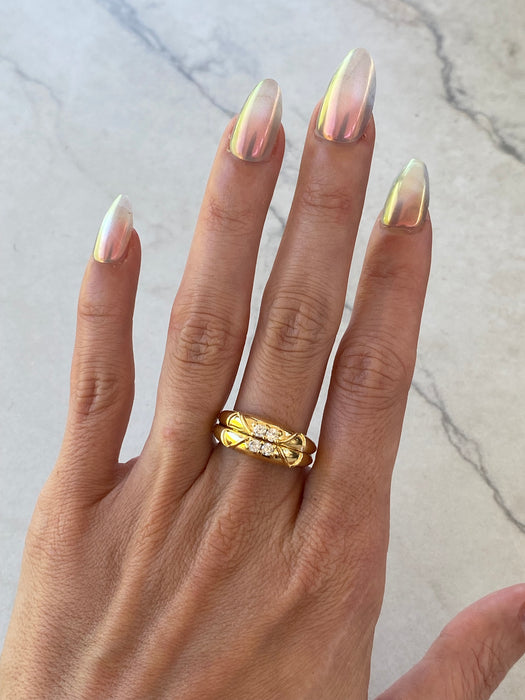 Vintage 18K Gold Convertible Diamond Ring – Hidden Diamond Reveal