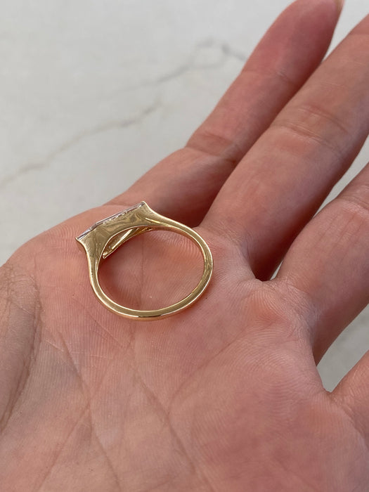 14K Coffin-Shaped Lab Diamond Ring