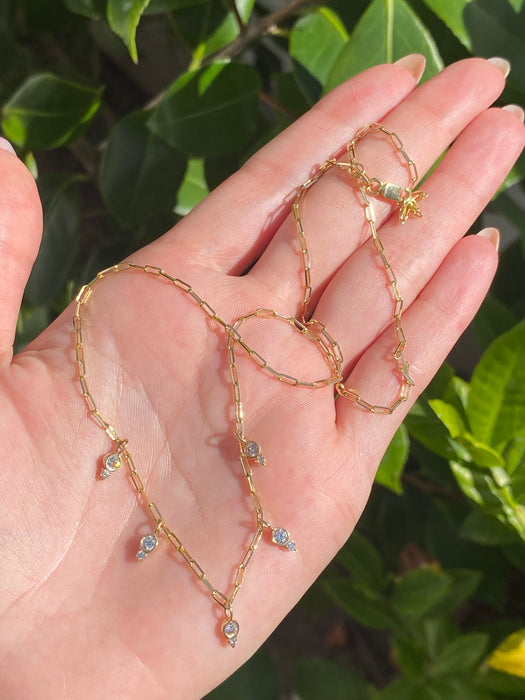 14k diamond paperclip necklace