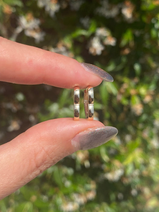 14k mini heart huggie hoops