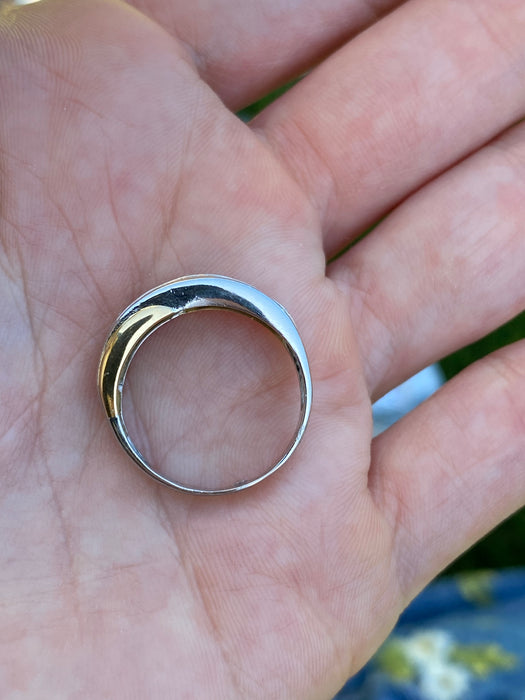 Vintage Platinum & 18k Gold Emerald-Cut Diamond Ring