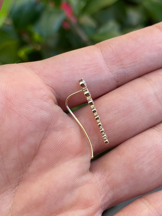 14k diamond single ear climber