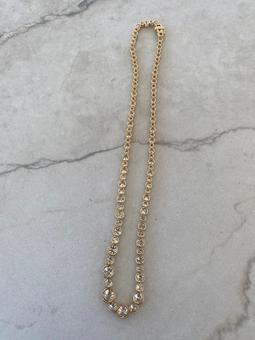 14K 17.5 TCW Lab Diamond Graduated Tennis Necklace