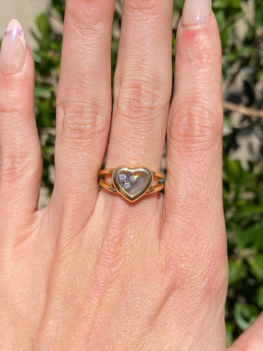 Vintage 18k Chopard Happy Diamonds Heart Ring