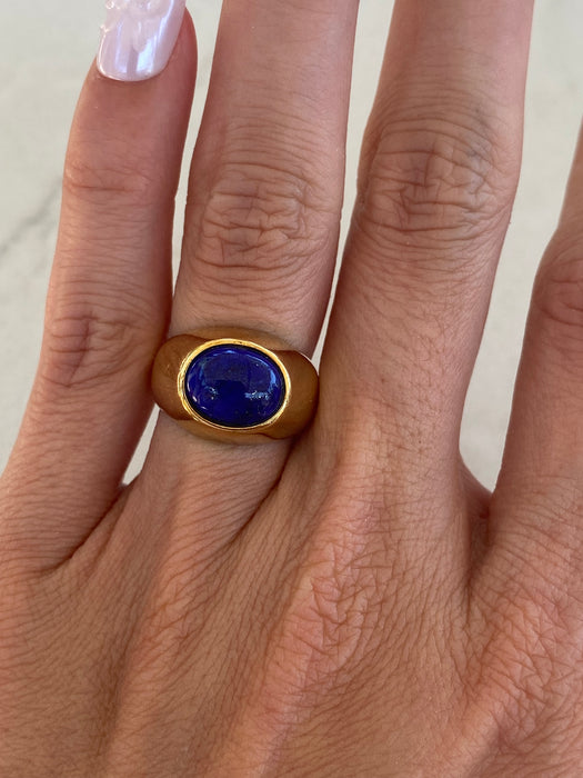 18K Lapis Lazuli Signet Ring