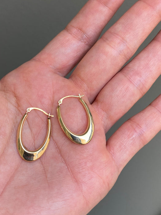 10k oval hoop earrings