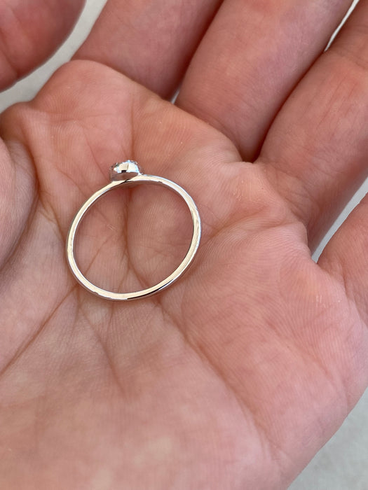 14K White Gold Lab Diamond Circle Cluster Ring