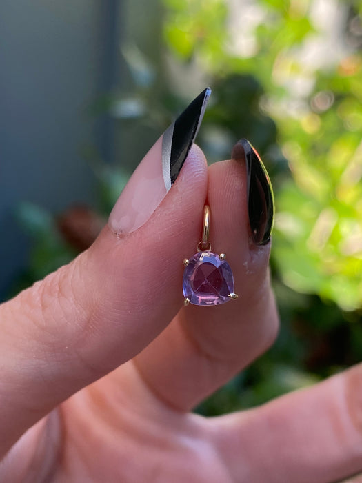 14k pink purple sapphire charm