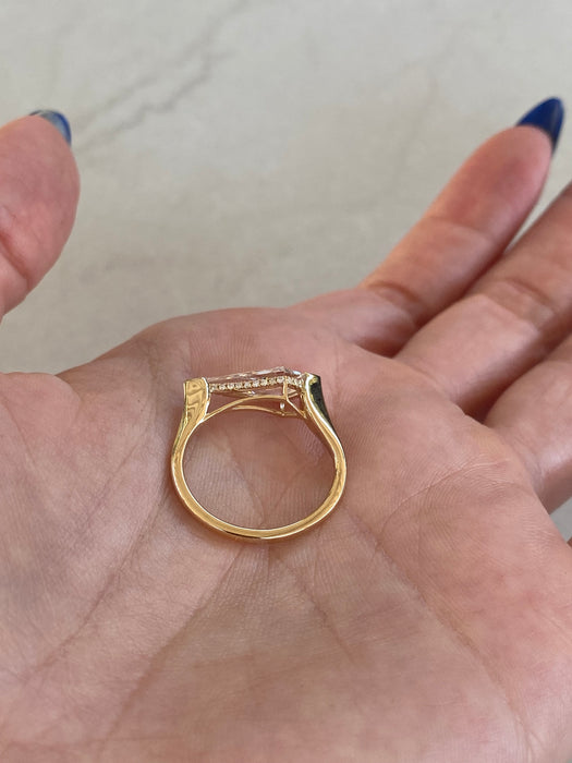 14K Step-Cut Elongated Kite Lab Diamond Ring