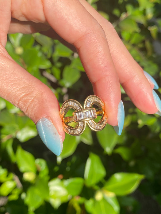 18k diamond baguette ring size 8