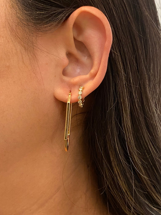 14k pointed geometric hoop earrings