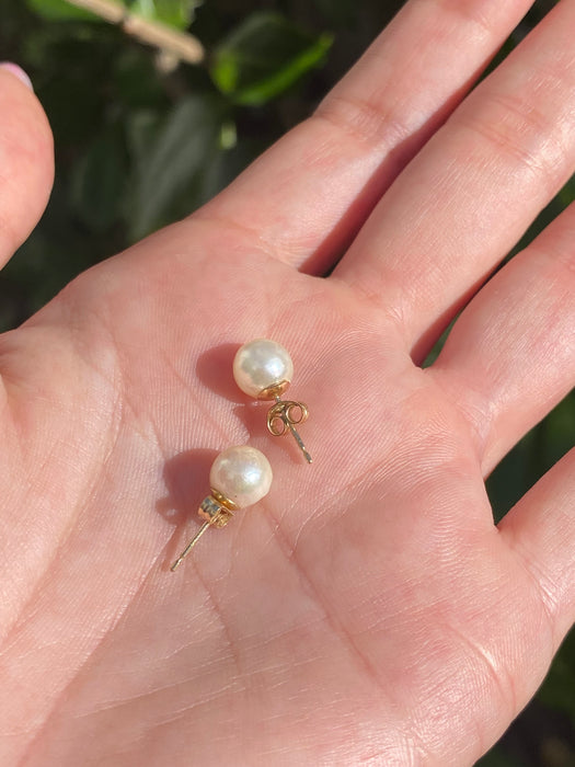 14k pearl stud earrings