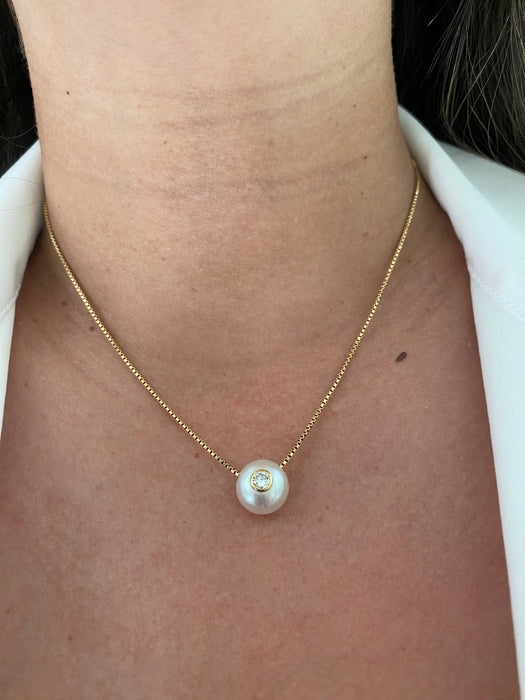 18k pearl diamond necklace