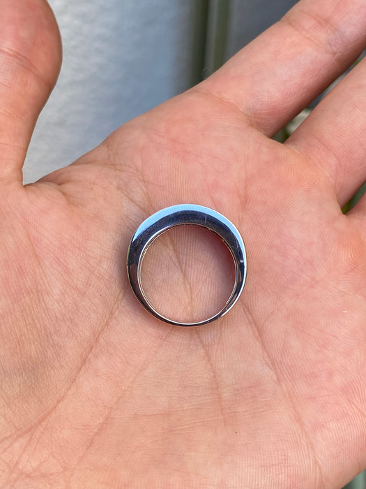 Platinum 900 ruby diamond checkerboard ring size 6.5