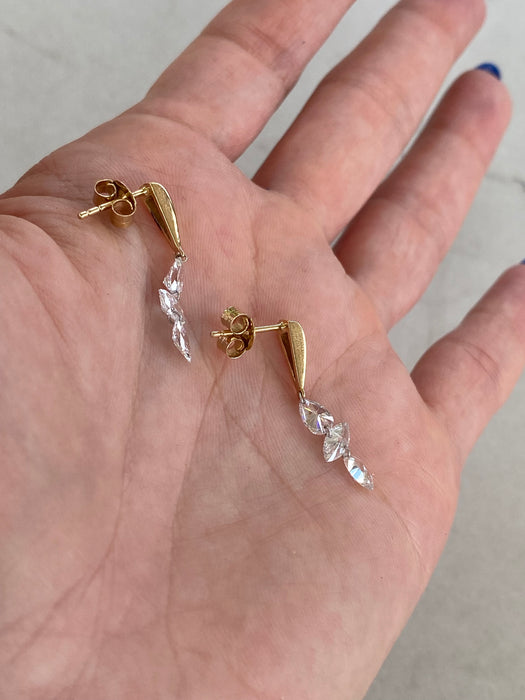 14K Floating Lab Diamond Pear & Marquise Drop Earrings
