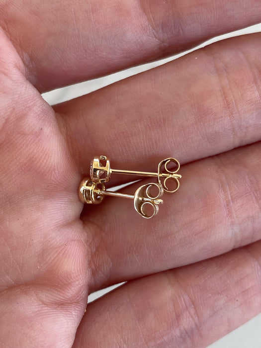 14K Gold Bezel Set Lab Diamond Stud Earrings